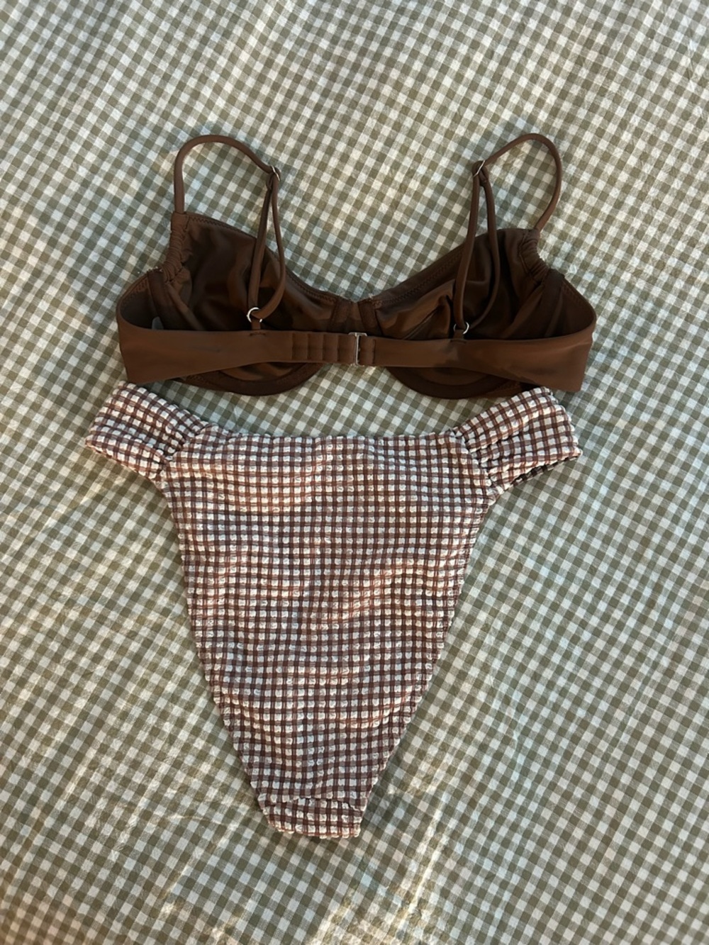 Abercrombie brown gingham bikini set - Picture 4 of 5